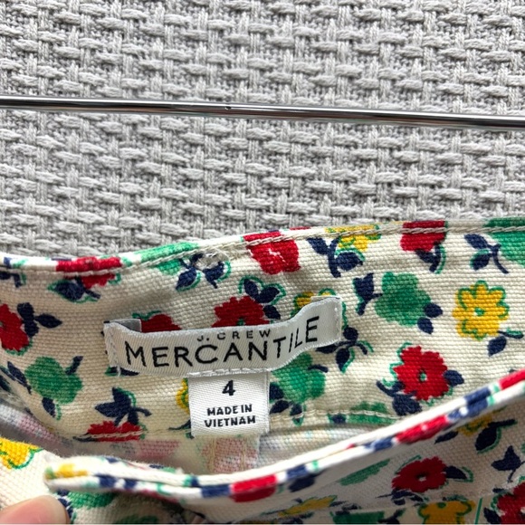 J. Crew Mercantile Womens Skirt Small Floral Stretch Button-Up Slash Pocket - Picture 4 of 7